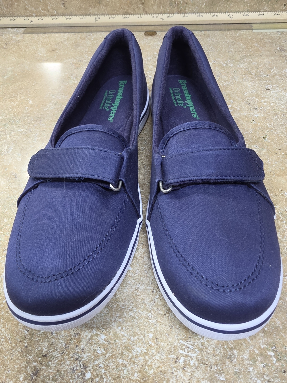 Grasshoppers Navy Slip-On Loafer with Hook-and-Loop Strap